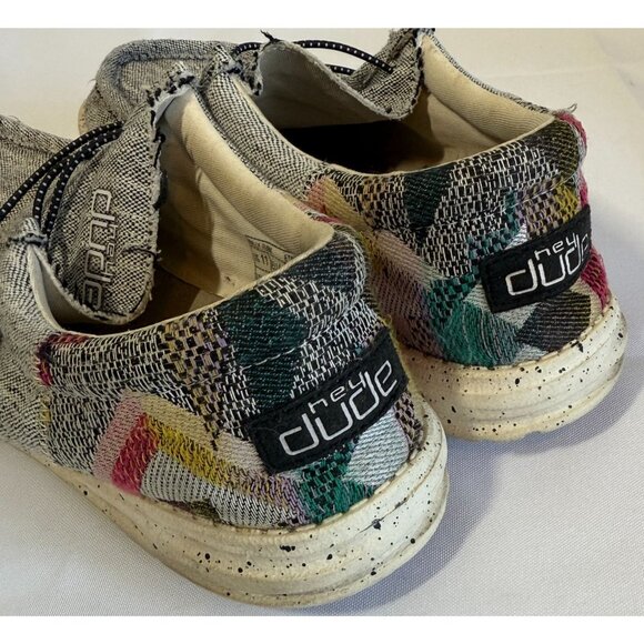 Hey Dude Wally Funk Casual Shoes Ento Gray Mens 11 Aztec Stretch Comfort Loafer - Picture 7 of 9